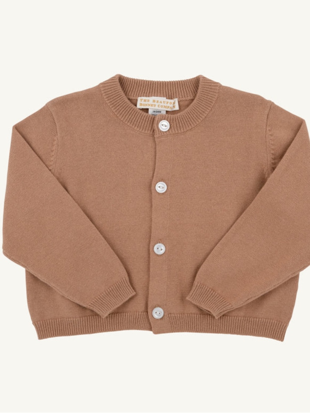 Beaufort Bonnet Company Brown Camel Knit Button-Up Cambridge Cardigan 2T or 12